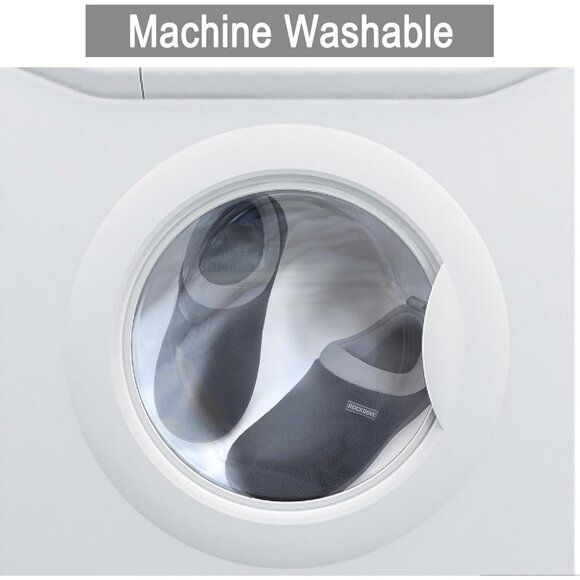 Women's Black Cuff Two Tone Fleece Foam Closed Back Rubber Sole Slipper Boot - Picture 6 of 6